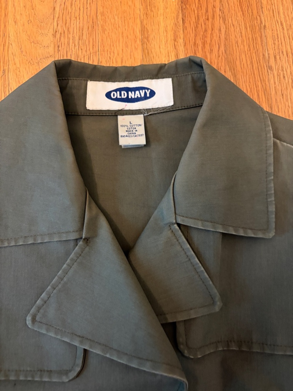 Old Navy Olive Green Lightweight Trench Coat with Tie Waist - Picture 2 of 5